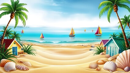 Obraz premium Astonishing seacoast wallpaper featuring a peaceful beach at sunrise