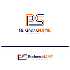 Fototapeta premium Initial PS logo design vector illustration, Creative letter PS logo concepts