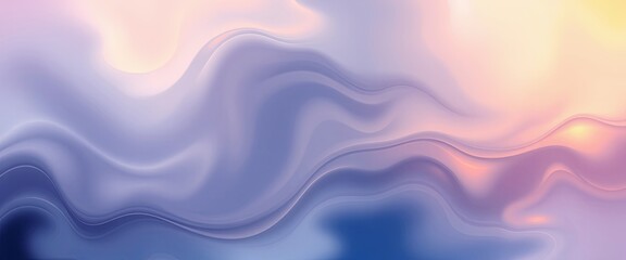 Obraz premium Swirling Mists and Ocean Waves: Ethereal Abstract Background with Deep Blues, Purples, and Golden Amber for Desktop Wallpapers and Digital Art