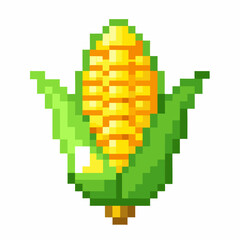 Fototapeta premium Pixel Art Corn Illustration Retro Style Agriculture Concept for Digital Designs