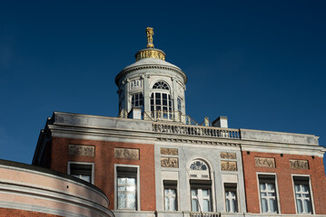 This photo captures the stunning Marble Palace by Saint Lake in the New Garden, Potsdam, showcasing...