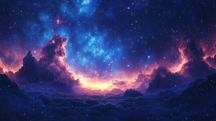 Fototapeta premium Beautiful Starry Night Sky Background Vector Perfect for Outer Space Themes and Nighttime Graphics with a High-Quality Design to Capture Awe-Inspiring Celestial Views