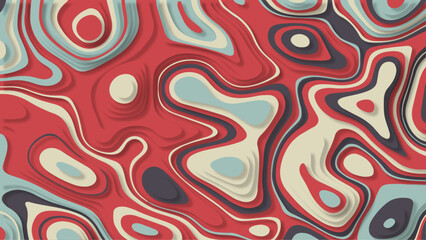 Obraz premium Abstract realistic papercut decoration with wavy layers vector. Papercut multi layer 3D color texture.