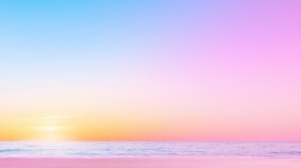 Obraz premium Sunset over peaceful ocean with pastel colored sky
