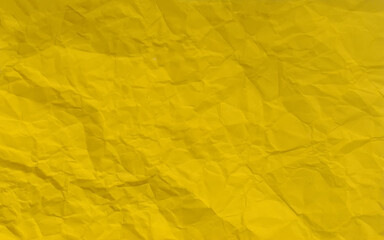 Yellow clean crumpled paper background. Horizontal crumpled empty paper template for posters and banners. Vector illustration