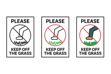 A set of keep of the grass icons