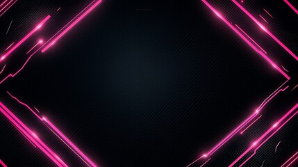 Naklejka premium Abstract pink neon light frame on a dark background.