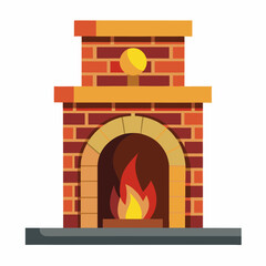 Fototapeta premium fireplace with fire and fireplace