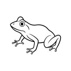 Frog outline illustration art for kids coloring page