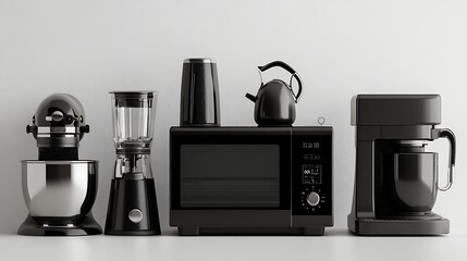 Modern Black Coffee Machine in a Stylish Kitchen with Cup - Sleek Home Appliance Closeup