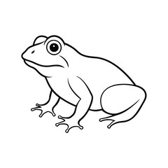 Frog outline illustration art for kids coloring page