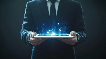 Demo: Businessman Showcasing Free Demo for Retail Promotion