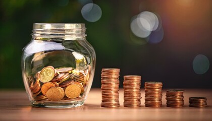 Pension Fund Jar. Coins And Inflation