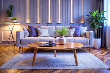 Fototapeta premium neon light in modern living room