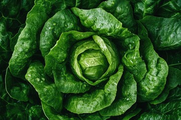Fototapeta premium Fresh Close-up View of Organic Vegan Bibb Lettuce for Healthy Eating Concept