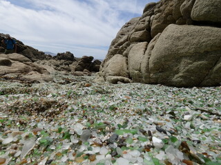 La playa de los cristales de Laxe, en A Coruña,Galicia