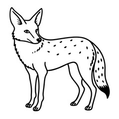 Obraz premium Intricate Black and White Vector Illustration of a Stylized Fox