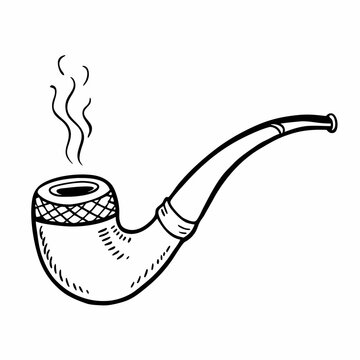 recommend clip art: Vintage Smoking Pipe Illustration with Elegant Curved Design