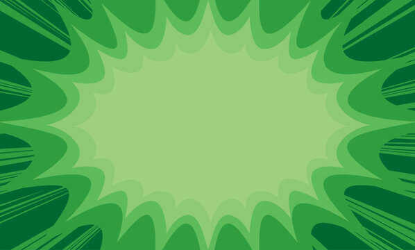starburst panel in eco greens exploding marketing sales blast impact abstract background with background manga style rays