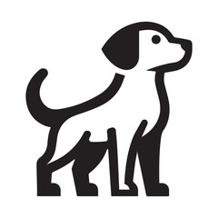 A Dog icon logo styel vector with white color backround