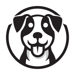 A Dog icon logo styel vector with white color backround