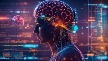 Obraz premium code technology generative Ai 