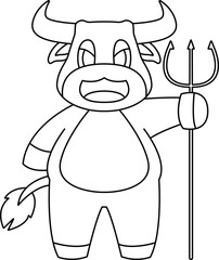 Bull Halloween Devil Animal Vector Graphic Art Illustration