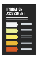 Hydration assessment chart for hydration-assessment checking indicator in health and hydration level list hydration assessment chart. It also monitor intake of liquid and its consistency.