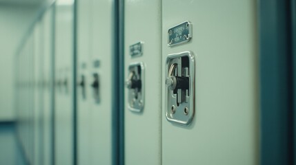 Naklejka premium Exploring the design and functionality of locker systems in schools