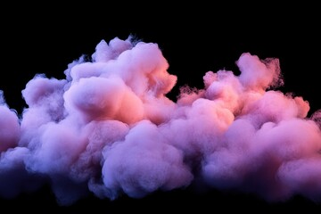 Fototapeta premium Ethereal pink and purple smoke clouds on black background