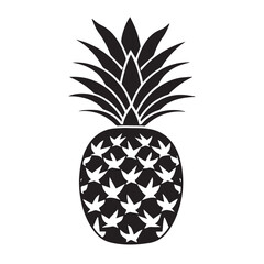 Obraz premium Pineapples In cartoon, hand-drawn flat style. image for social media, websites and UI. Isolated 2D vector design in logo, icon, sketch style, simple line vector, single color. AI Generative Art.