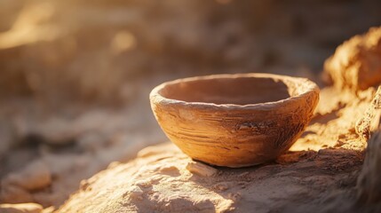 A peaceful scene of raw, natural clay found in a serene outdoor environment