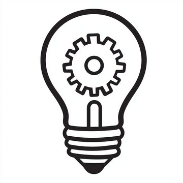 recommend clip art: Icon with lightbulb with idea innovation for business apps and websites