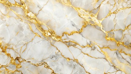 Fototapeta premium Polished white and golden marble textured surface background