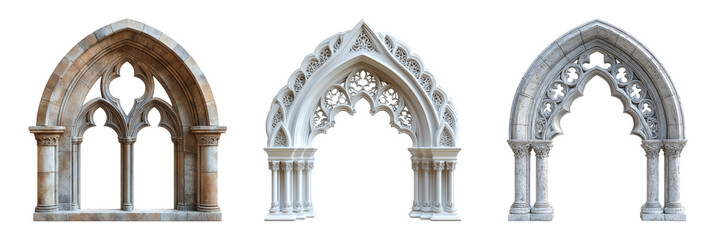 Gothic Arch Designs on Transparent Background