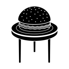 bargar food in table 