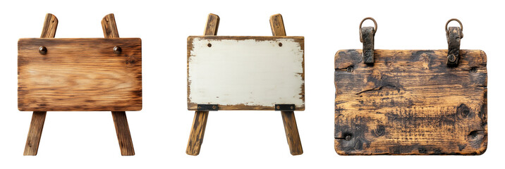 Fototapeta premium Empty Signboards on Transparent Background