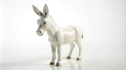 Obraz premium Porcelain donkey isolated on a white background