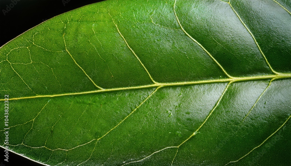 Poster close-up of a vibrantly veined leaf showing autumnal transition with bold, textured details of the g