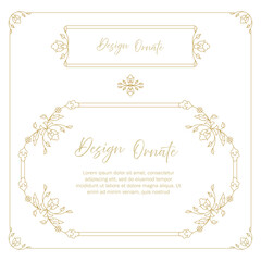 Vector ornamental decorative frame. Elegant ornate element for design template, place for text. Luxury east floral border. Lace decor for birthday and greeting card, wedding invitation,certificate.