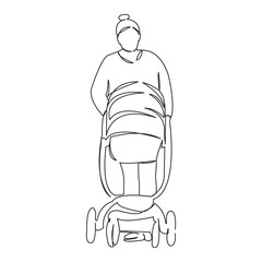 One continuous single drawing line art doodle child, baby, cute, childhood, kid. Isolated flat illustration hand draw contour on a white background
