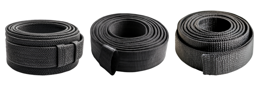 Black Belts Isolated with Transparent Background