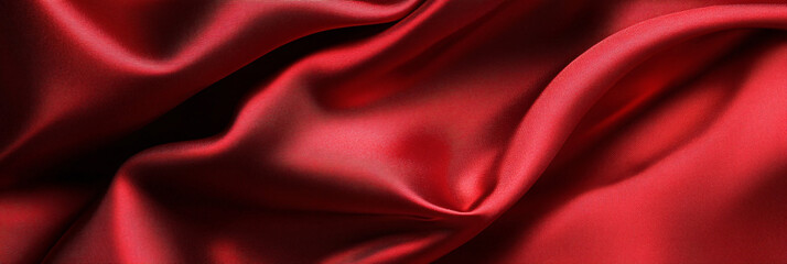Obraz premium red satin fabric background, silk backdrop banner