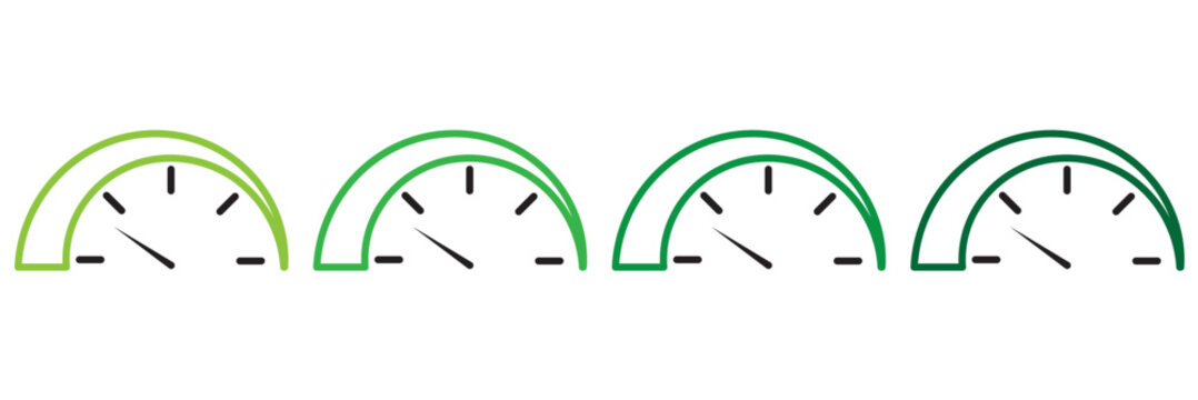 speedometer icon collection, gouge graphic signs, speedometer symbol illustration