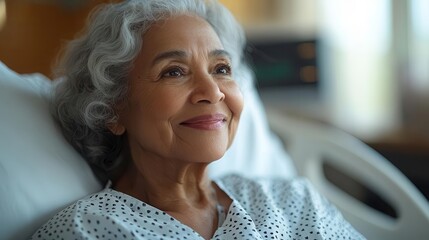 elderly patient resting comfortably in a hospital bed with a compassionate nurse attending highlighting care and support in a healthcare setting evoking feelings of trust and comfort