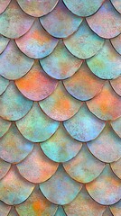 Colorful Big Fish Scales, Encyclopedia, Abstract Image, Texture, Pattern Background, Wallpaper, Cover and Screen for Smartphone, PC, Laptop, 9:16 and 16:9 Format