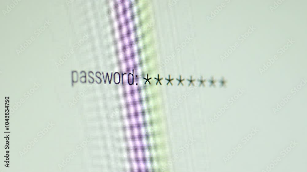 Aufkleber Close up of computer screen entering incorrect password to system. Logging in to system using wrong password key, having no access to data