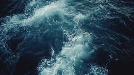 Naklejka premium Dark ocean water background with foam. waters splash Waves Clash sea wave