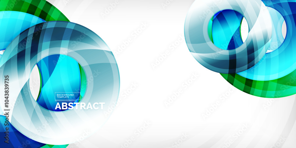 Poster bright colorful circles with light effects. abstract background