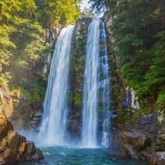 Obraz premium beautiful waterfall in the forest
